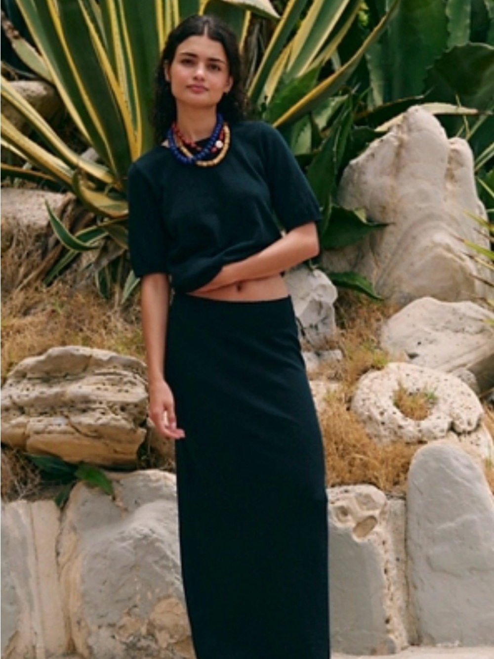 Free People Black Maxi Skirt